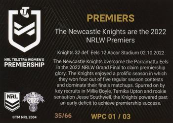 2022 NRL Player In Focus #WPC01 Newcastle Knights Back